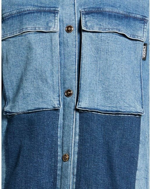 Versace Blue Denim Outerwear