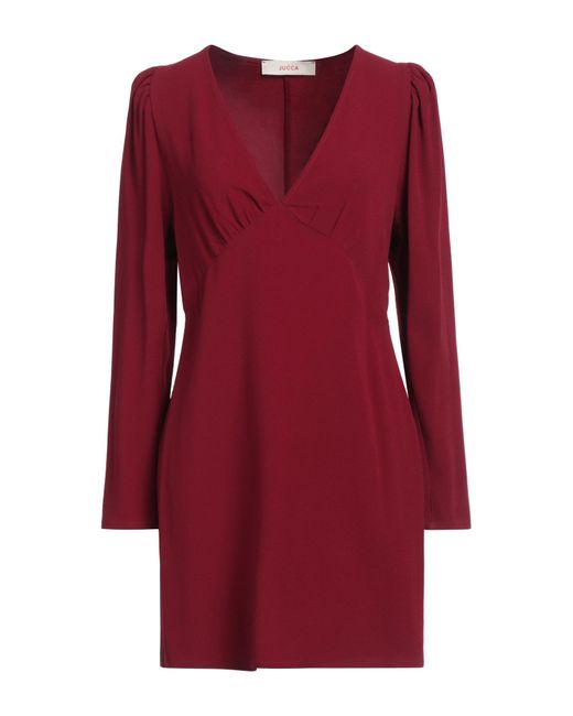 Jucca Red Mini Dress Acetate, Viscose