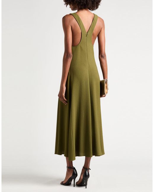Fendi Green Military Maxi Dress Viscose