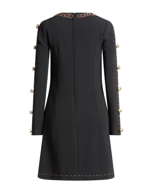 Dolce & Gabbana Black Mini Dress Viscose, Acetate, Elastane, Brass, Silk