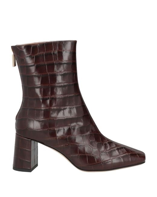 Dear Frances Brown Dark Ankle Boots Leather