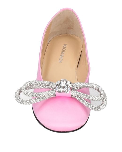 Mach & Mach Pink Ballet Flats Silk