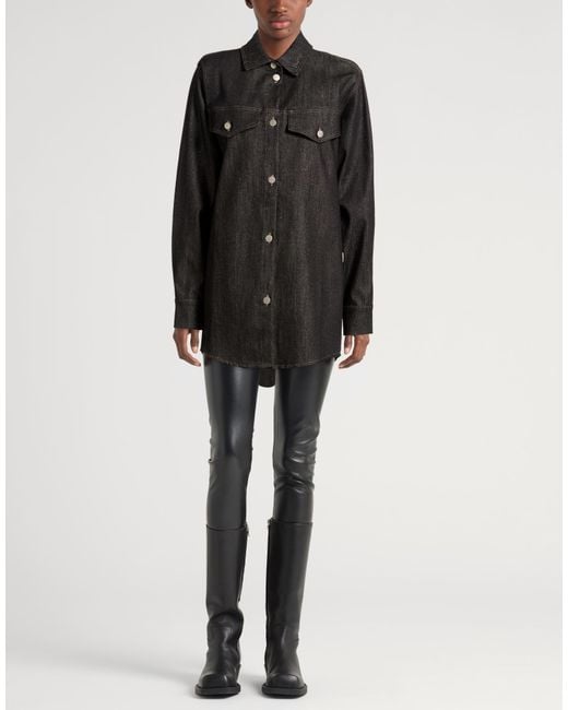 DISCLAIMER Black Denim Shirt Cotton