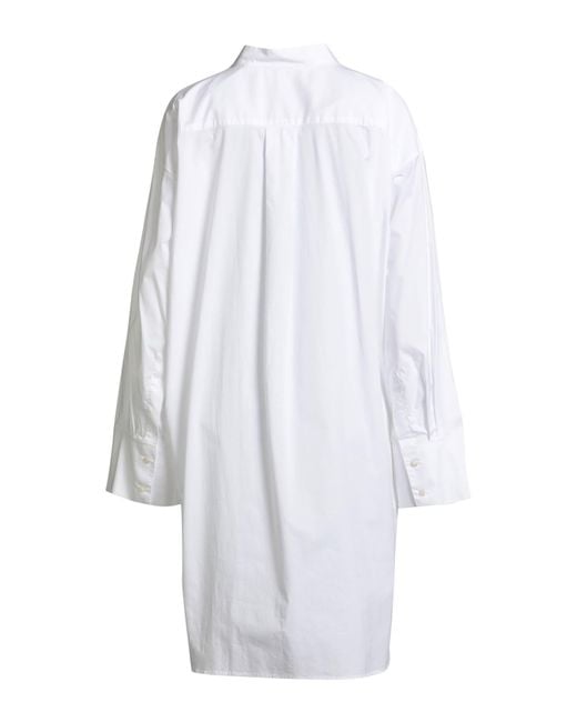 Acne White Mini Dress Cotton, Elastane