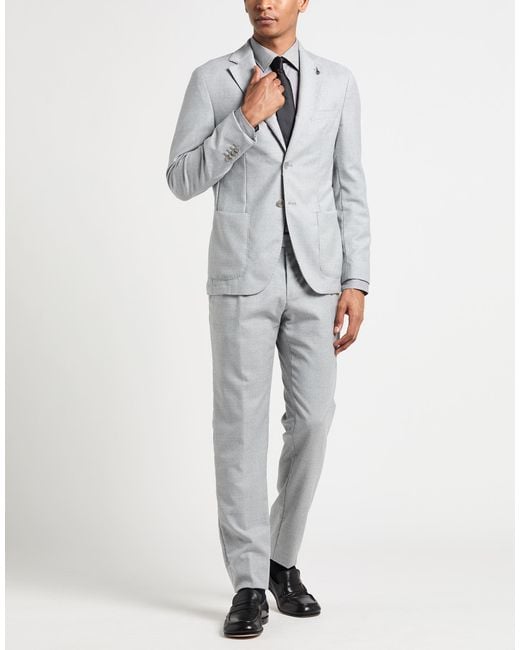 Paoloni Gray Light Suit Virgin Wool, Elastane for men