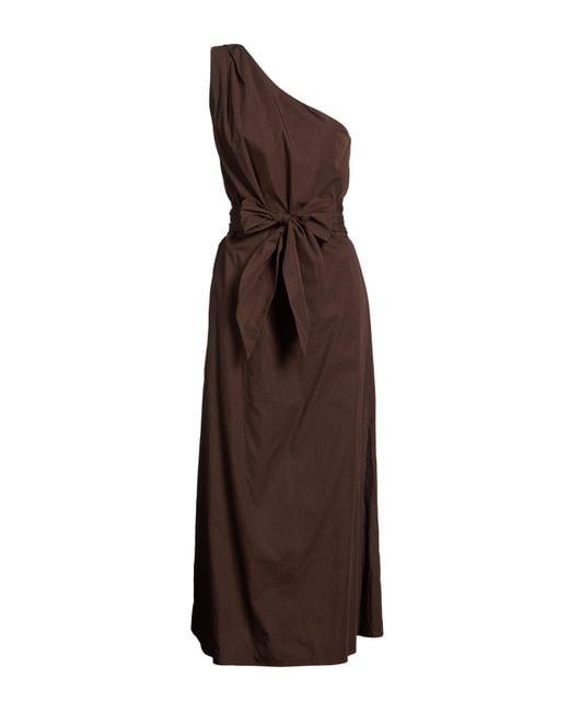 Barba Napoli Brown Maxi Dress Cotton