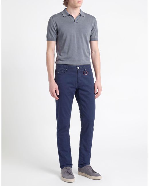 Tramarossa Blue Pants Cotton, Silk, Elastane for men