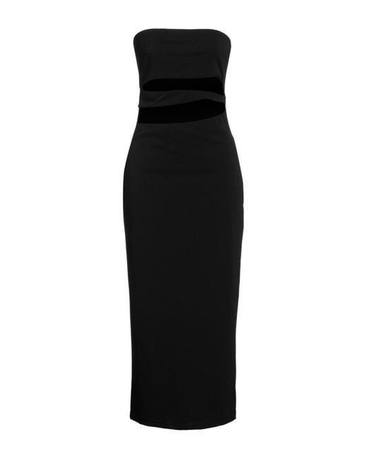 ViCOLO Black Midi Dress Polyester, Elastane