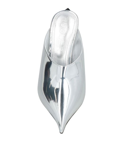 Mugler White Mules & Clogs Leather