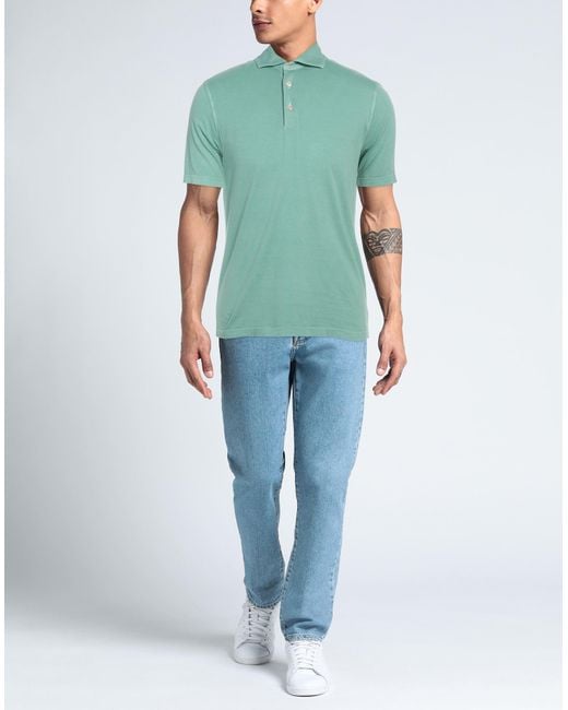 FILIPPO DE LAURENTIIS Green Polo Shirt for men