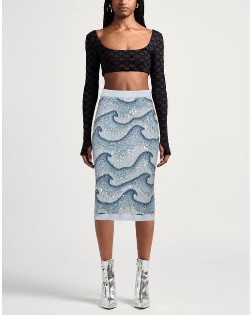 Amiri Blue Midi Skirt Wool