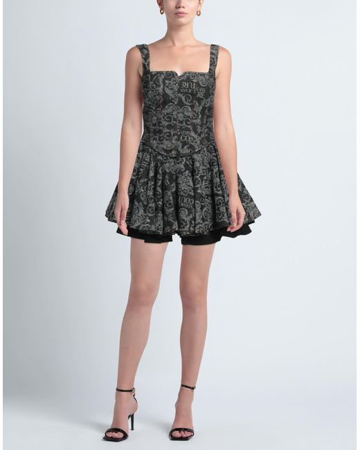 Versace Black Midnight Mini Dress Cotton, Elastane