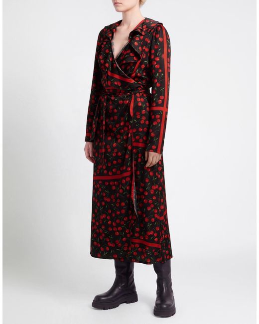 5 PROGRESS Red Maxi Dress Viscose, Polyester