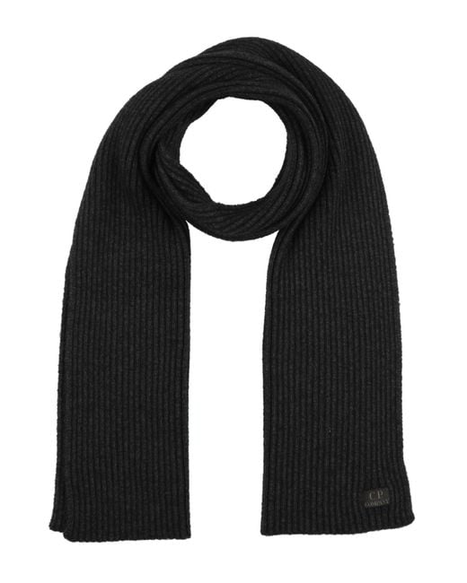 C P Company Black Scarf for men