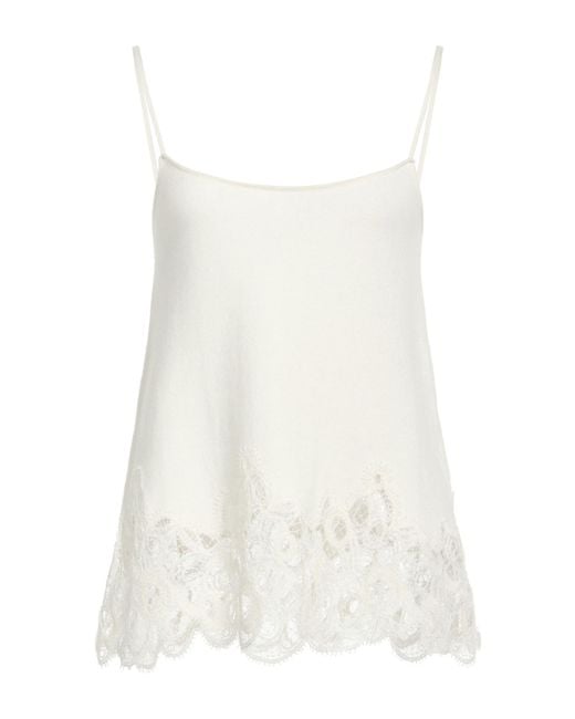 Fabiana Filippi White Cream Top Virgin Wool, Silk, Cashmere, Cotton, Polyester
