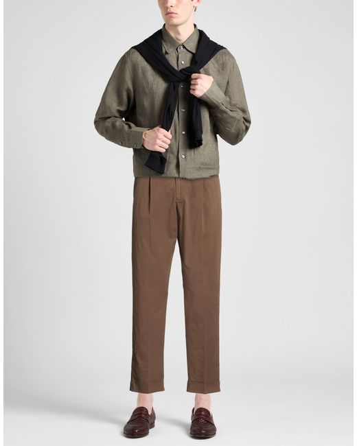 PT Torino Brown Pants Cotton, Elastane for men