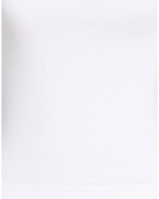 MSGM White Tank Top Cotton, Elastane