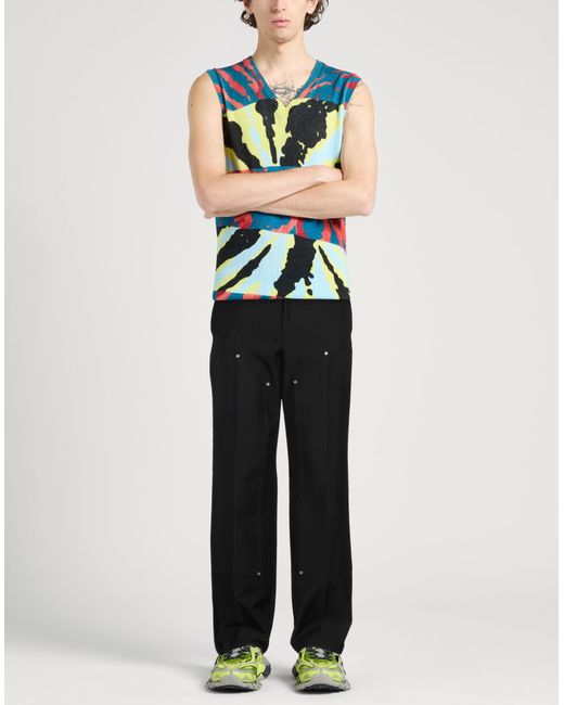 Palm Angels Black Pants Cotton, Polyester for men