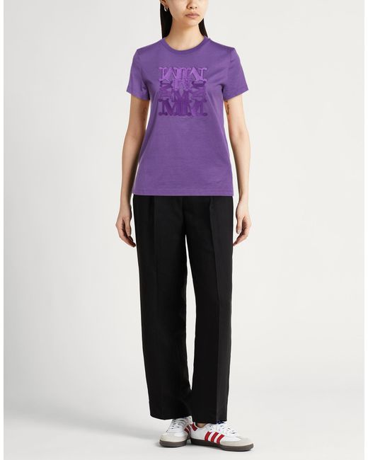 Max Mara Purple T-Shirt Cotton
