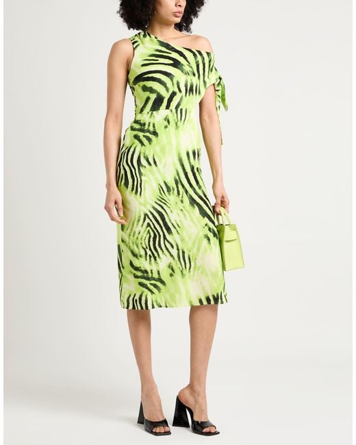 Gaelle Paris Green Lime Midi Dress Viscose