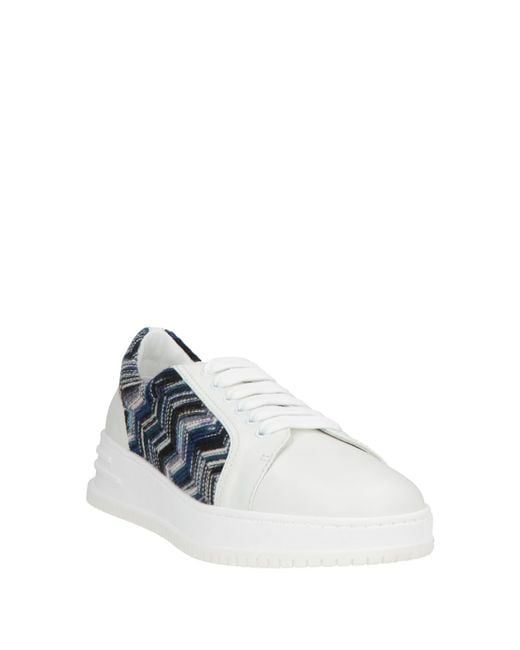 Missoni Blue Sneakers Leather, Textile Fibers for men