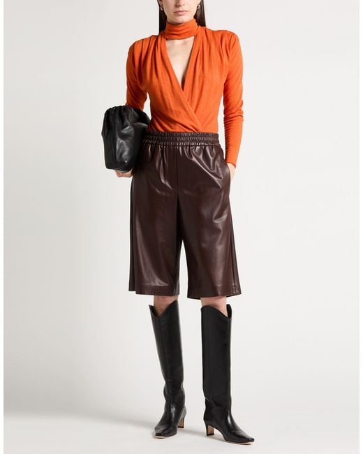 8pm Orange Bodysuit Modal, Wool, Elastane