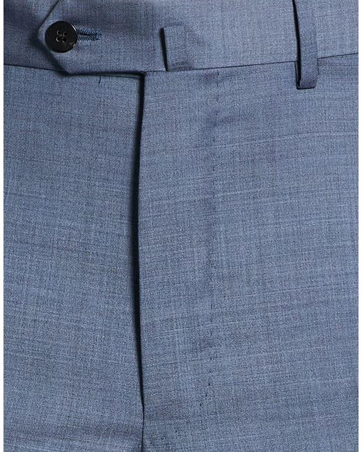 Caruso Blue Pants Wool, Elastane for men