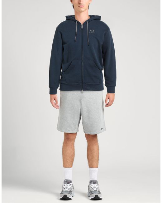 La Martina Blue Sweatshirt Cotton for men
