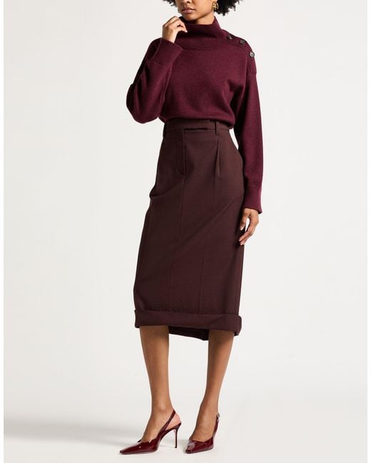 Brunello Cucinelli Red Burgundy Turtleneck Cashmere, Ecobrass