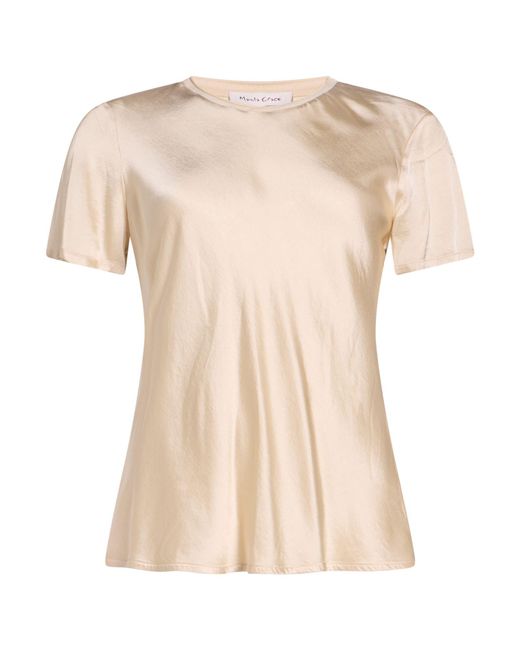 Manila Grace Natural Ivory T-Shirt Viscose, Elastane