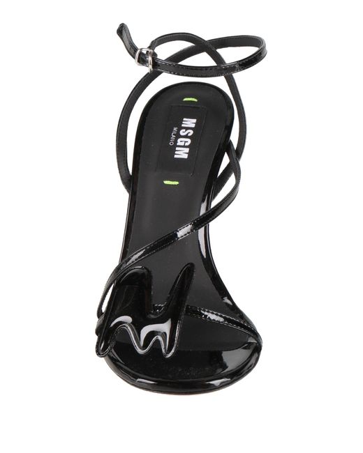 MSGM Black Sandals Leather