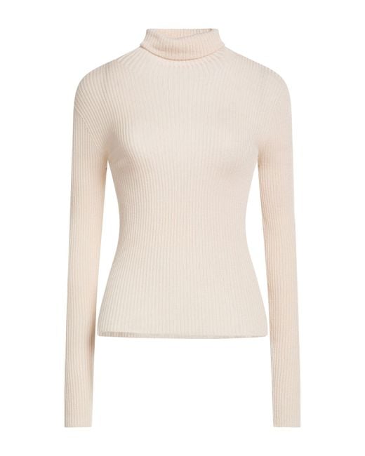 Roberto Collina White Turtleneck Merino Wool