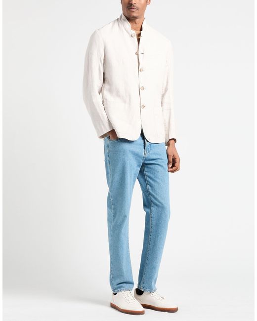 Fedeli White Light Blazer Linen for men