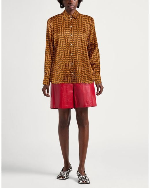 Ines De La Fressange Paris Brown Shirt Viscose, Silk