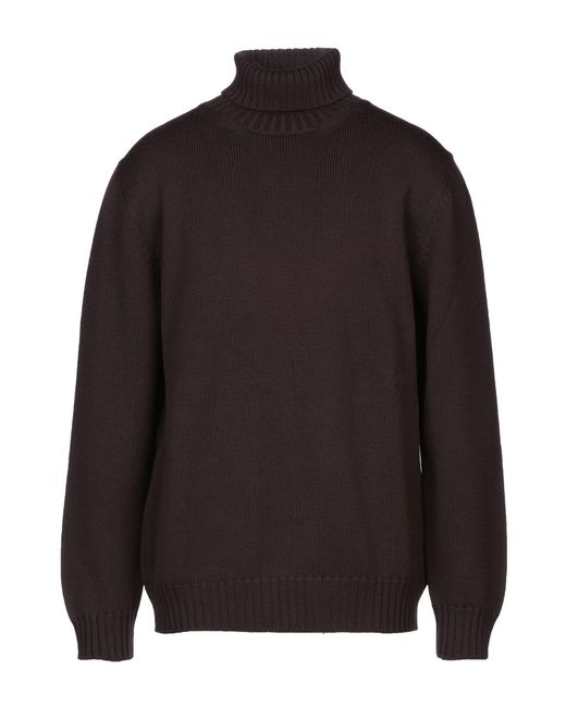 Alpha Studio Black Turtleneck Merino Wool for men