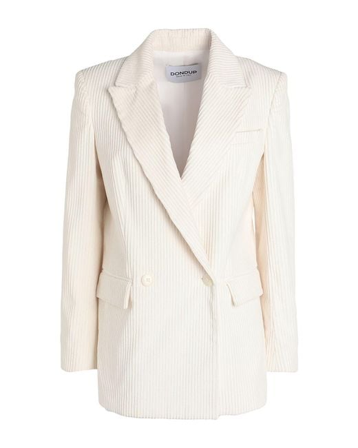 Dondup White Ivory Blazer Cotton, Elastane