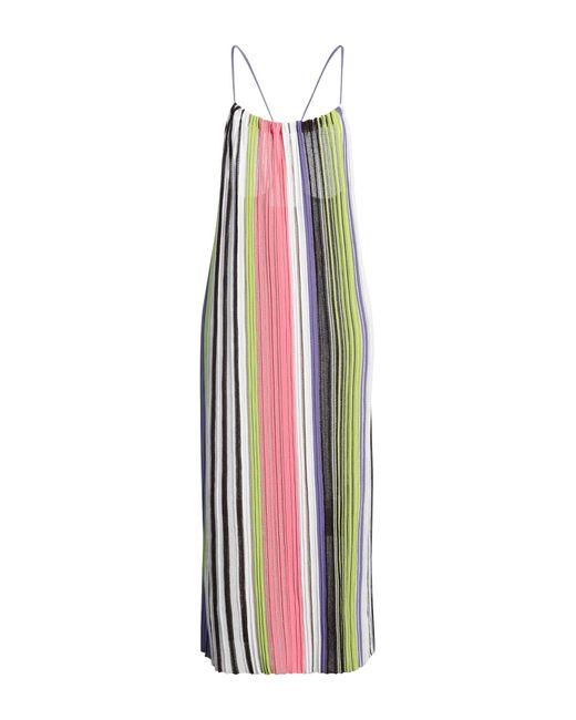 Liviana Conti White Maxi Dress Viscose, Polyamide, Polyester