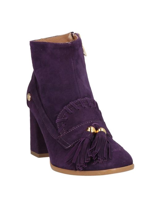 Love Moschino Purple Ankle Boots Leather