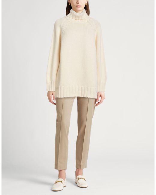 Malo White Ivory Turtleneck Cashmere