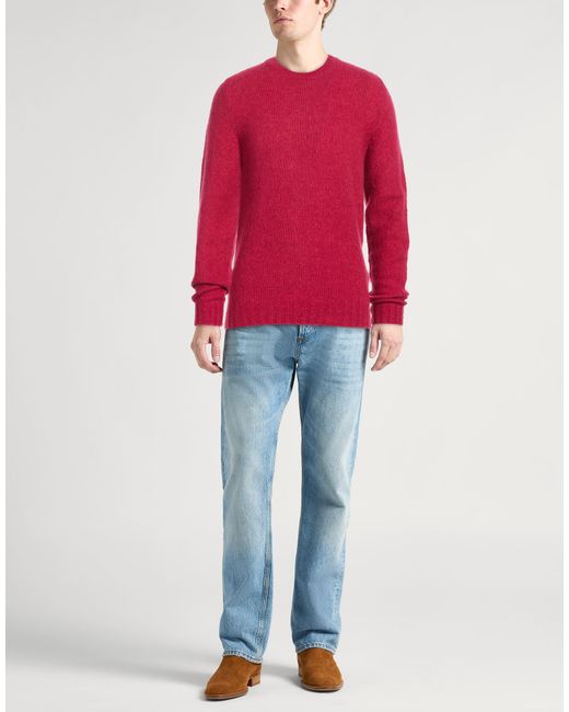Fedeli Red Sweater Virgin Wool, Cashmere, Polyamide for men
