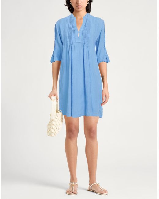 Vestito Midi di 120% Lino in Blue