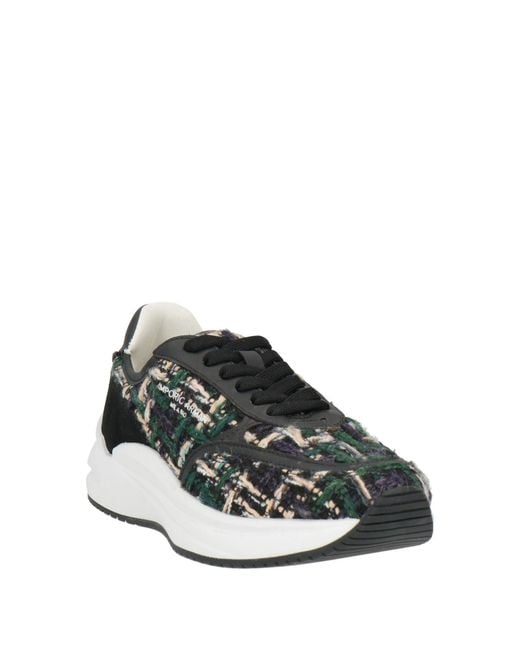 Emporio Armani Black Sneakers Textile Fibers, Leather
