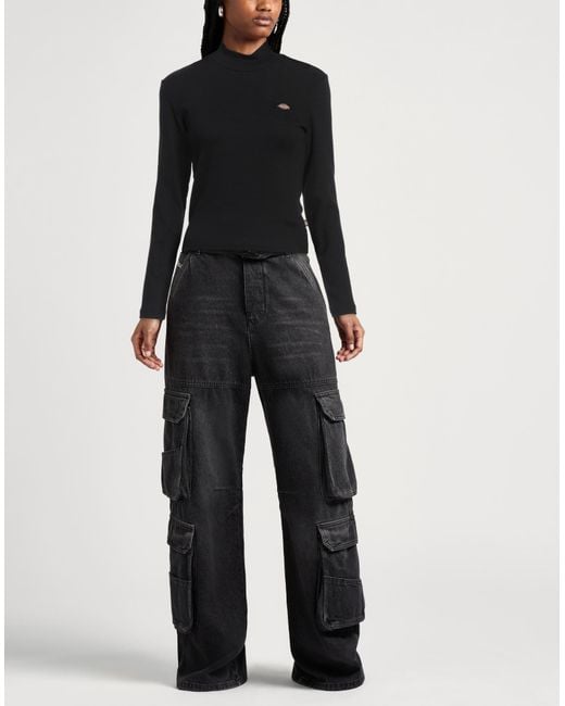 Dickies Black Turtleneck Cotton, Elastane