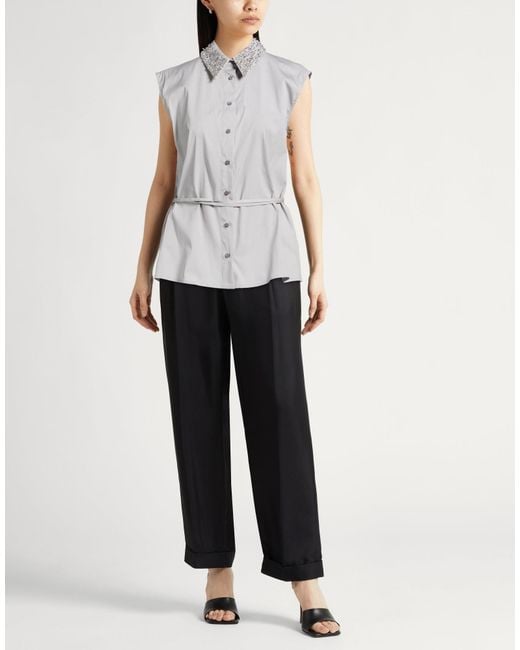 Fabiana Filippi Gray Light Shirt Cotton, Polyamide, Elastane