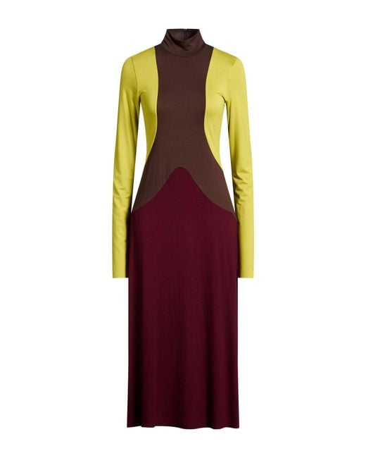 Maliparmi Purple Chocolate Midi Dress Viscose, Elastane