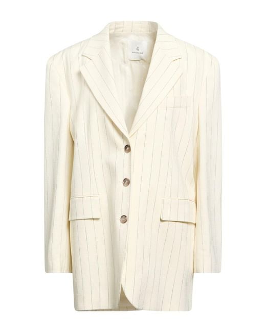 Anine Bing Natural Blazer Viscose, Polyester, Elastane