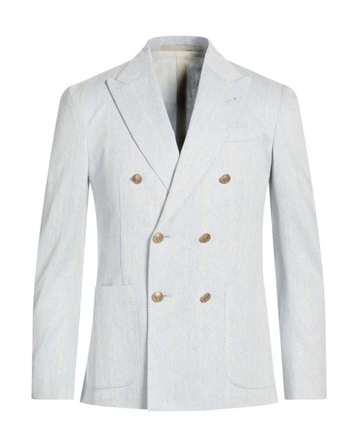 Eleventy Gray Blazer Linen, Cotton for men