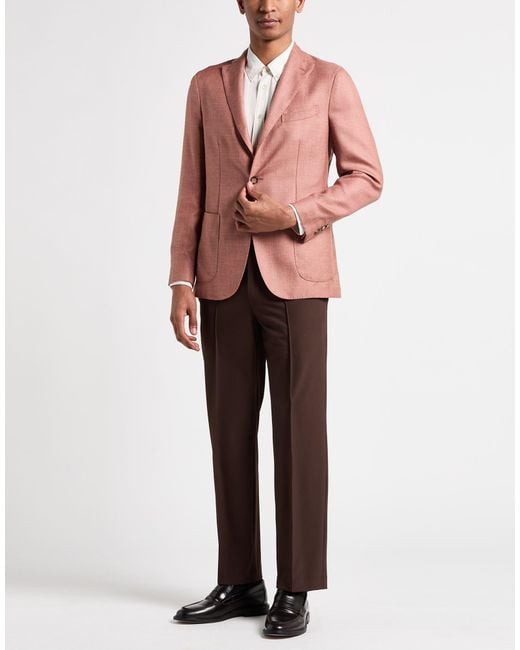 Boglioli Pink Antique Rose Blazer Wool, Silk, Linen for men