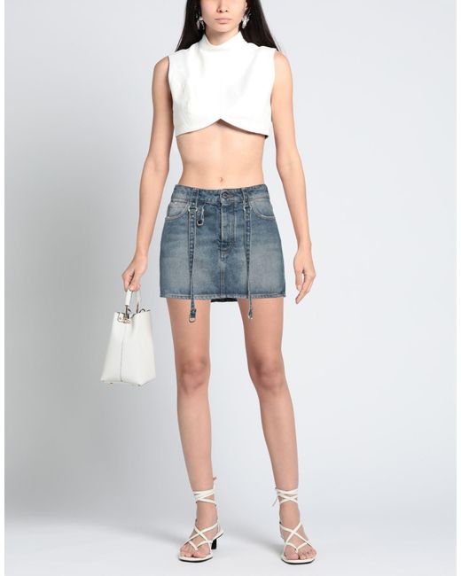 Off-White c/o Virgil Abloh Blue Denim Skirt Cotton