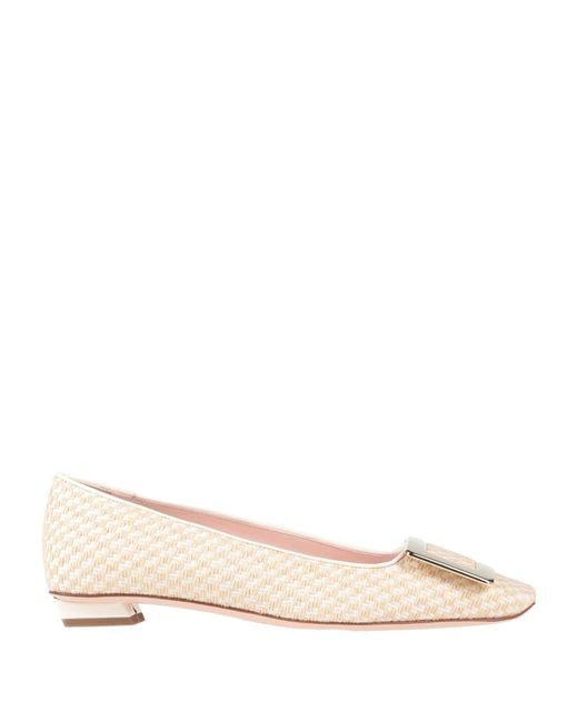 Roger Vivier Natural Ballet Flats Textile Fibers